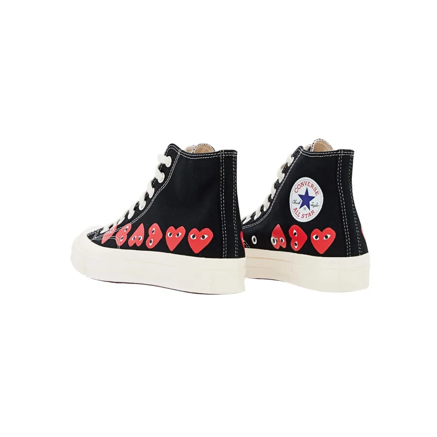 Кроссовки Comme Des Garcons Play X Converse с несколькими сердечками, черный — фото 3