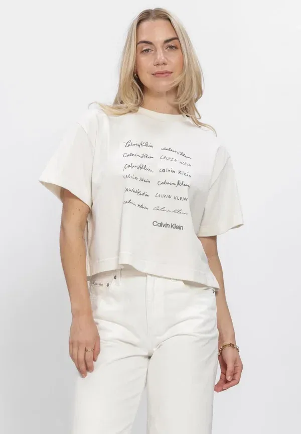 Футболка Calvin Klein, модель yas tofu, цвет тофу