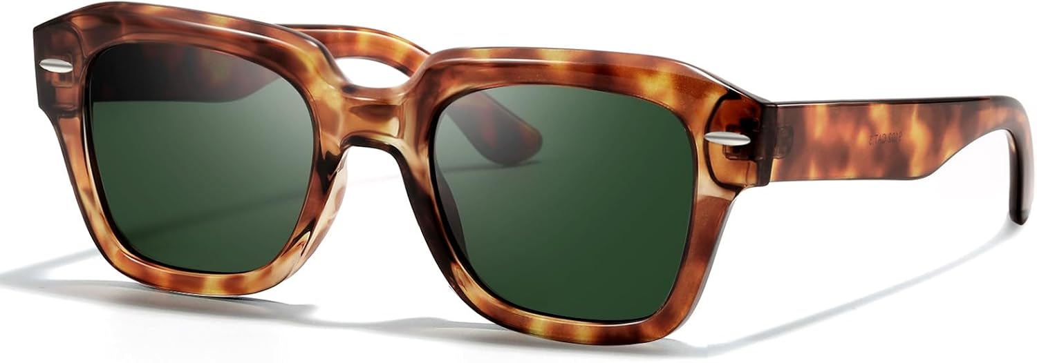 

Поляризованные солнцезащитные очки для женщин, классический ретро-стиль, квадратная форма, солнцезащитные очки для женщин и мужчин, для вождения, рыбалки, с защитой от УФ-излучения Foliful, B2-bright Brown Frame G15