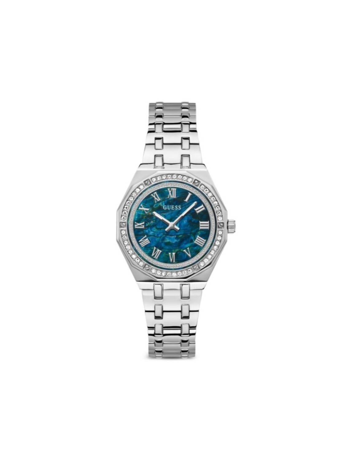 

Наручные часы 36 мм с кристаллами GUESS USA, синий