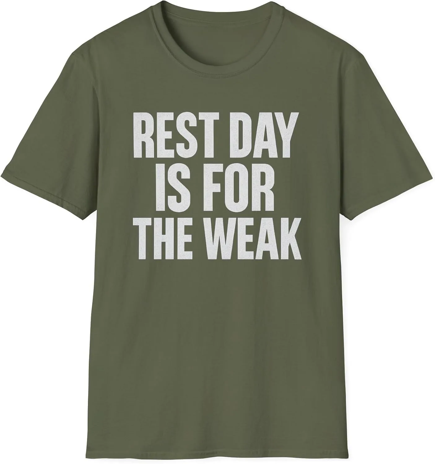 Футболка для фитнеса с мотивационной надписью "Rest Day is for The Weak", спортивная одежда, тренировочная майка, повседневный спортивный топ GENERIC, темно-зеленый