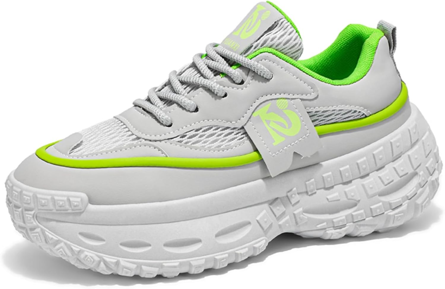 

Мужские кроссовки с массивной подошвой, повседневные спортивные обувь - модные для уличного стиля, досуга и ежедневных поездок Khwfjas, серый