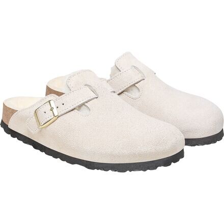 Узкие туфли Boston на овчине - женские Birkenstock, цвет Antique White/Antique White Suede Shearling — фото 2