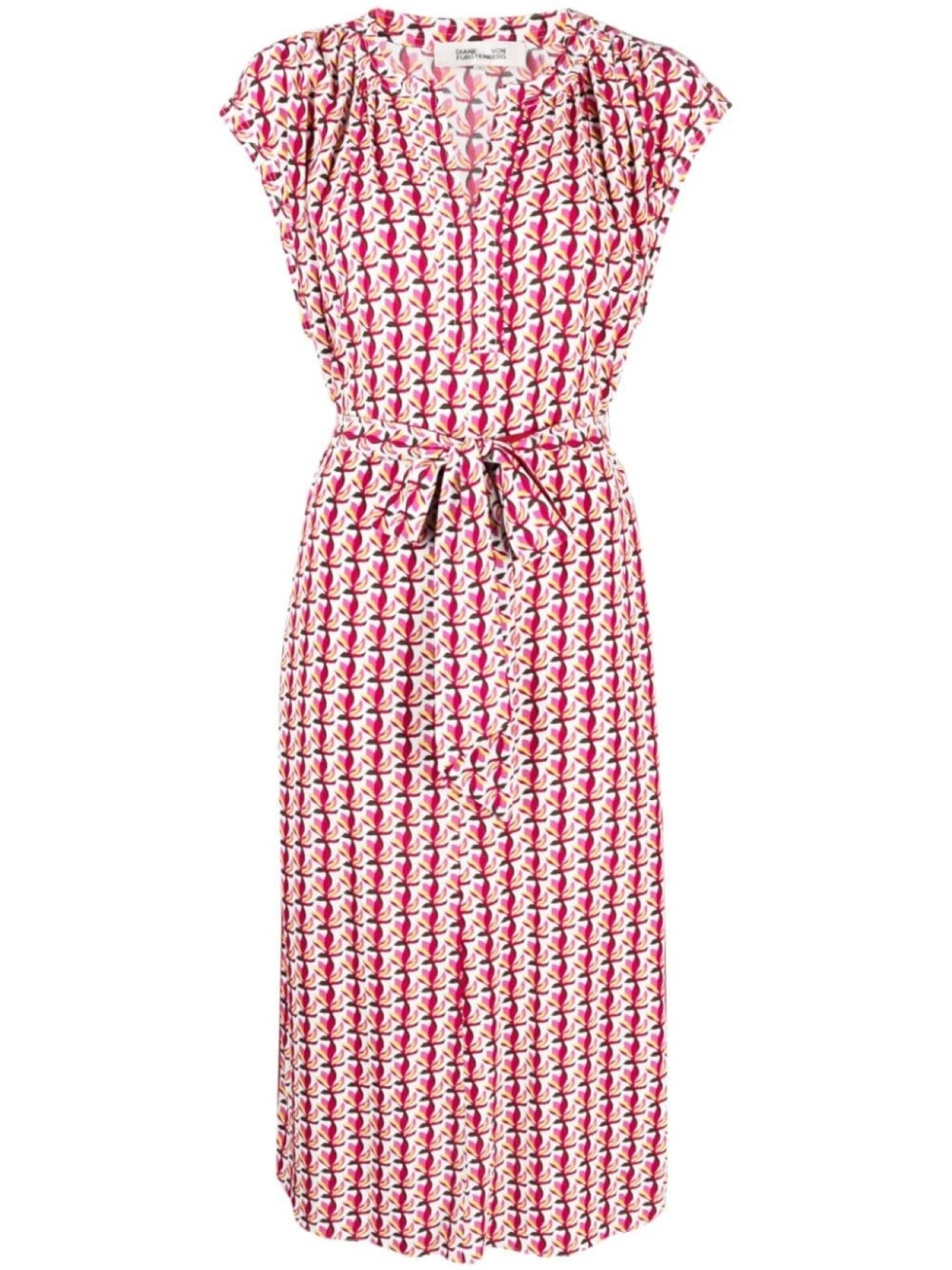 

Diane Von Furstenberg платье с графичным принтом и поясом, белый
