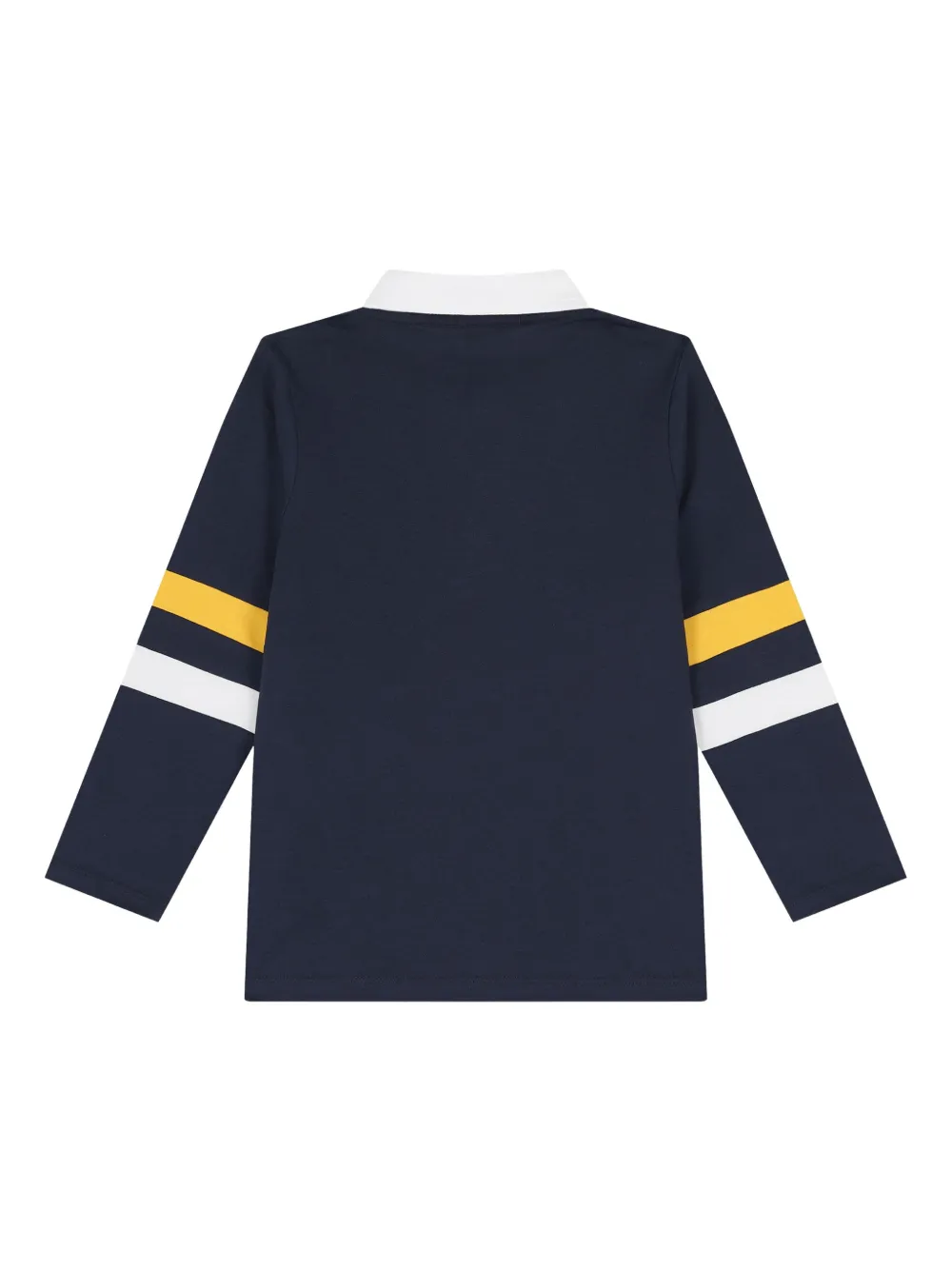 Полосатая рубашка поло с длинными рукавами Aigner Kids, синий — фото 2