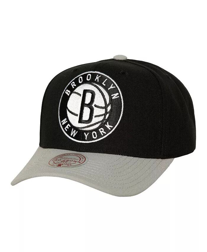 

Мужская черно-серая кепка Brooklyn Nets Soul XL Logo Pro Crown Snapback Mitchell & Ness, черный