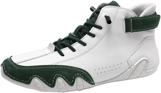 

Унисекс винтажные высокие кеды с мягкой подошвой для улицы, прошитым дизайном, удобные для ходьбы и походов, ботинки на шнуровке для женщин Hhhchpm, белый/зеленый