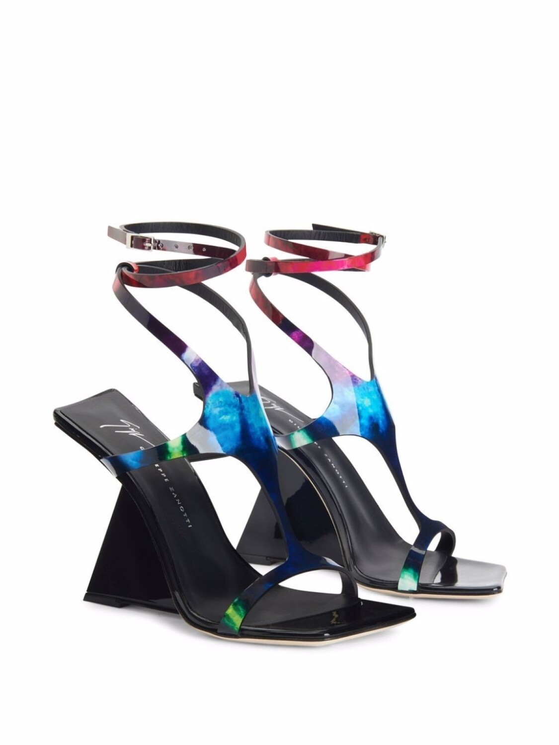 Giuseppe Zanotti босоножки на скульптурном каблуке, разноцветный — фото 2