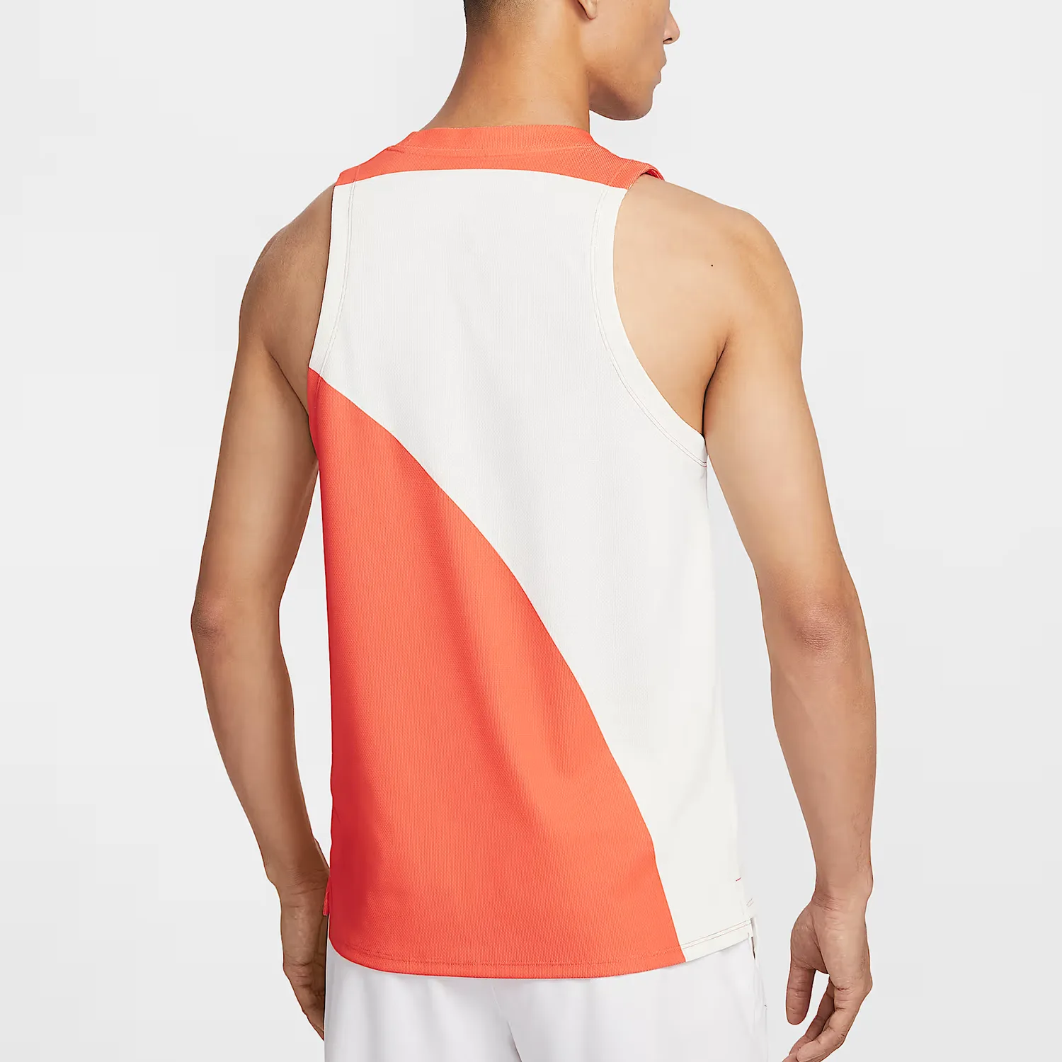 Nike Футболка Court Slam мужская Grass Skin Orange/Canvas White/Black с круглым вырезом, умеренный прямой крой — фото 4