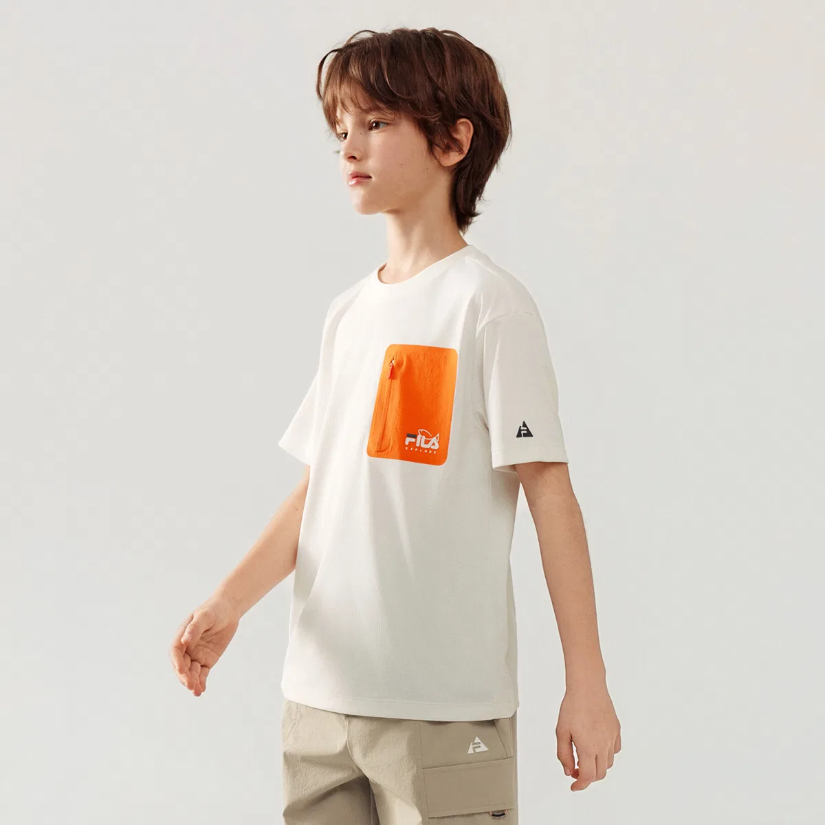 Футболка с круглым вырезом Thin FILA KIDS, Milk Mist White — фото 4