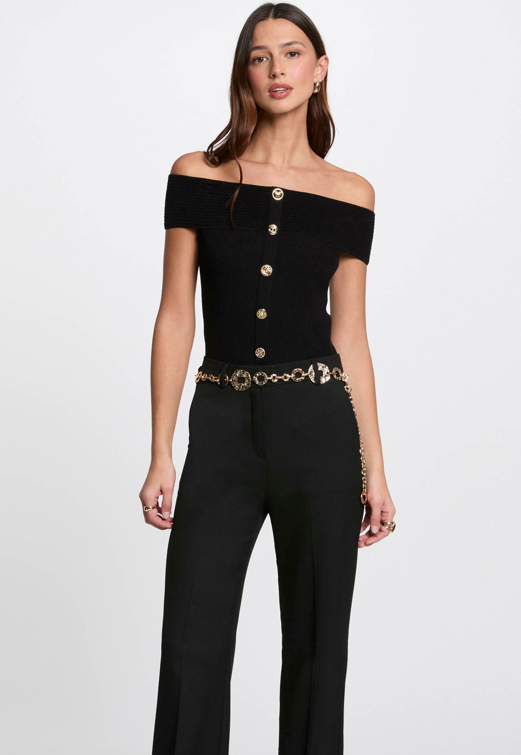 

Базовая футболка OFF THE SHOULDER COLLAR Morgan, черный