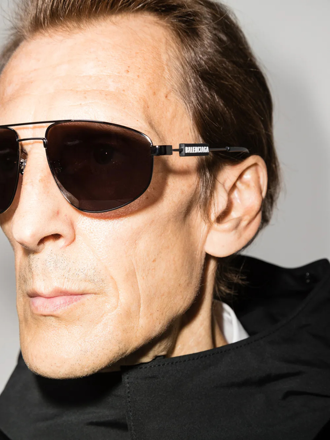 Balenciaga Eyewear солнцезащитные очки-пилоты с двойным мостом, черный — фото 2
