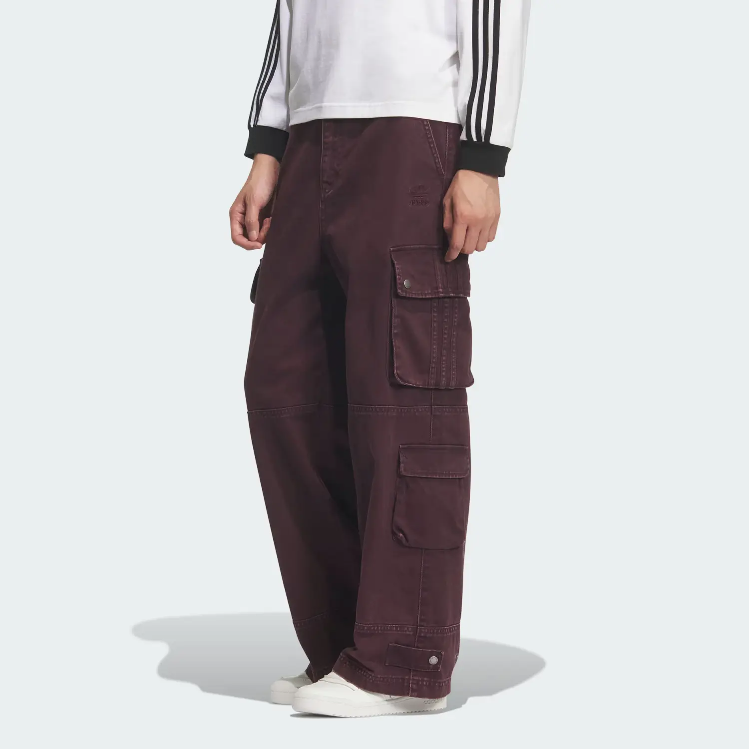 Брюки с несколькими карманами M спортивные штаты мужские Adidas Originals, темно-красный — фото 3