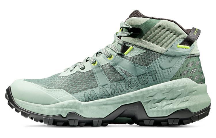 

Женские уличные кроссовки Sertig II с амортизацией, противоскользящей, износостойкой и водонепроницаемой подошвой средней высоты Mammut, jade зеленый-темный jade зеленый