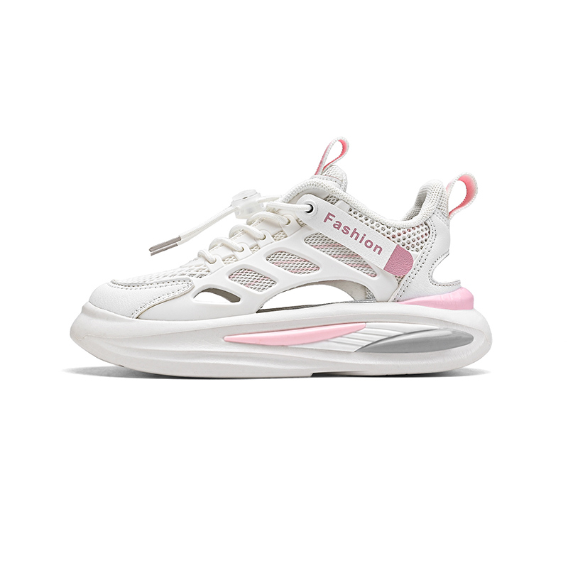 

Детские сандалии с низким верхом, нескользящие, износостойкие, дышащие Wooden houses, белый/розовый