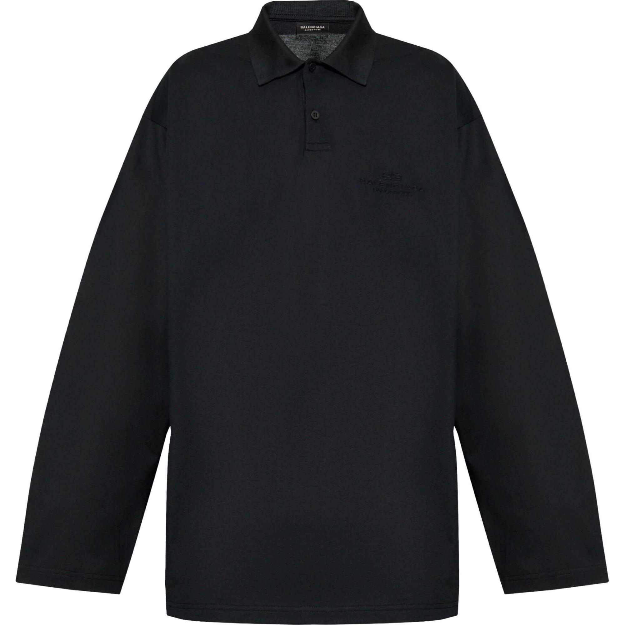 

Поло с длинным рукавом и воротником Balenciaga, черный