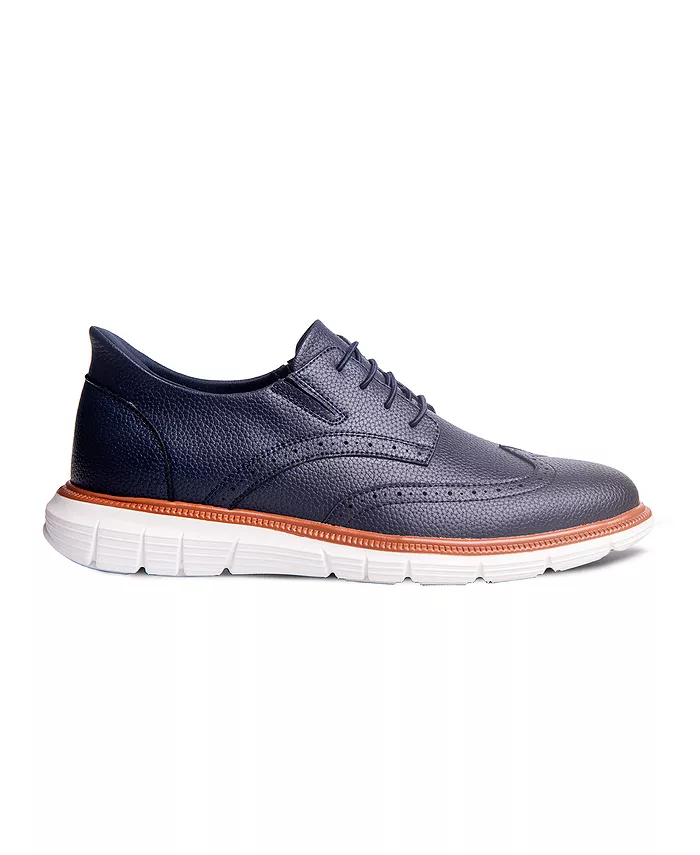Hill Street технология Hands-Free Slip On кожаные оксфорды Wingtip Marc Joseph New York, синий — фото 2