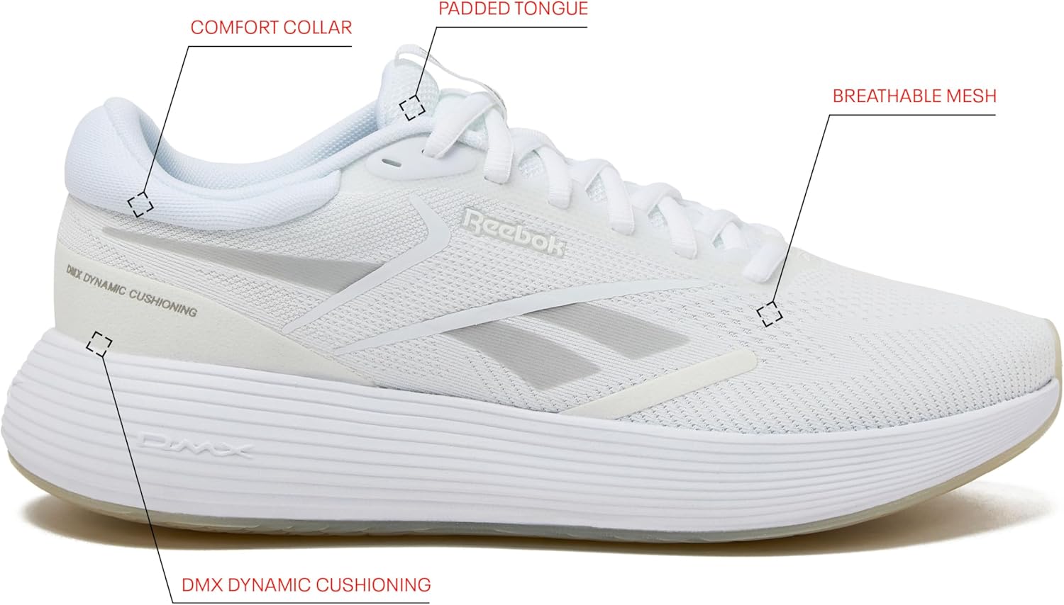 Кроссовки Reebok Unisex-Adult DMX Comfort 2.0, белый — фото 2