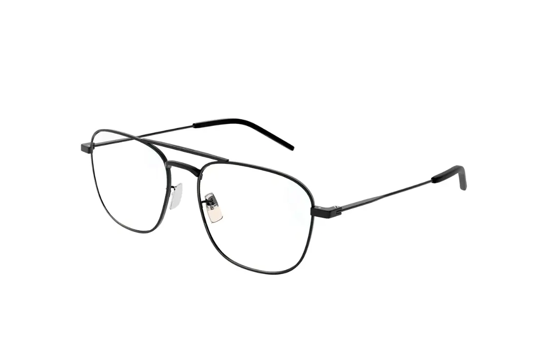 

SAINT LAURENT Металлические авиаторские очки для мужчин черные, Black