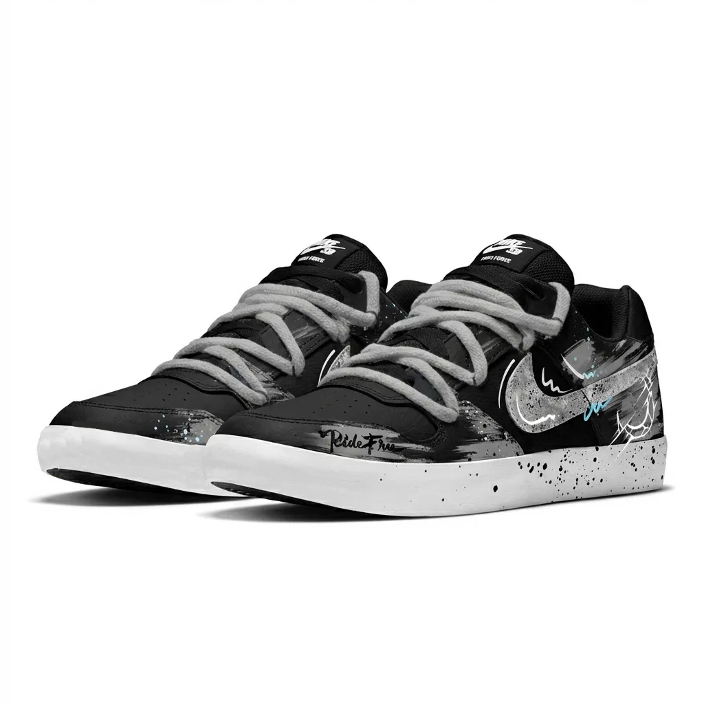 Кроссовки для скейтбординга Nike SB Delta Shadow Moon светло-серые — фото 4