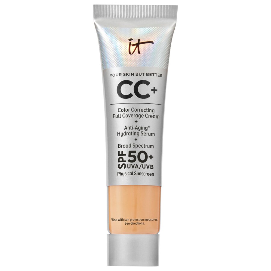

CC+ кремовая тональная основа с полным покрытием и коррекцией цвета, с SPF 50+ IT Cosmetics, 0.4 oz/12 mL, Medium Tan