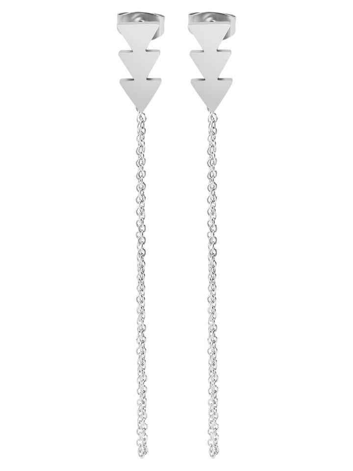 

Adeliás Женские серьги - Серьги-гвоздики из нержавеющей стали серебристого цвета