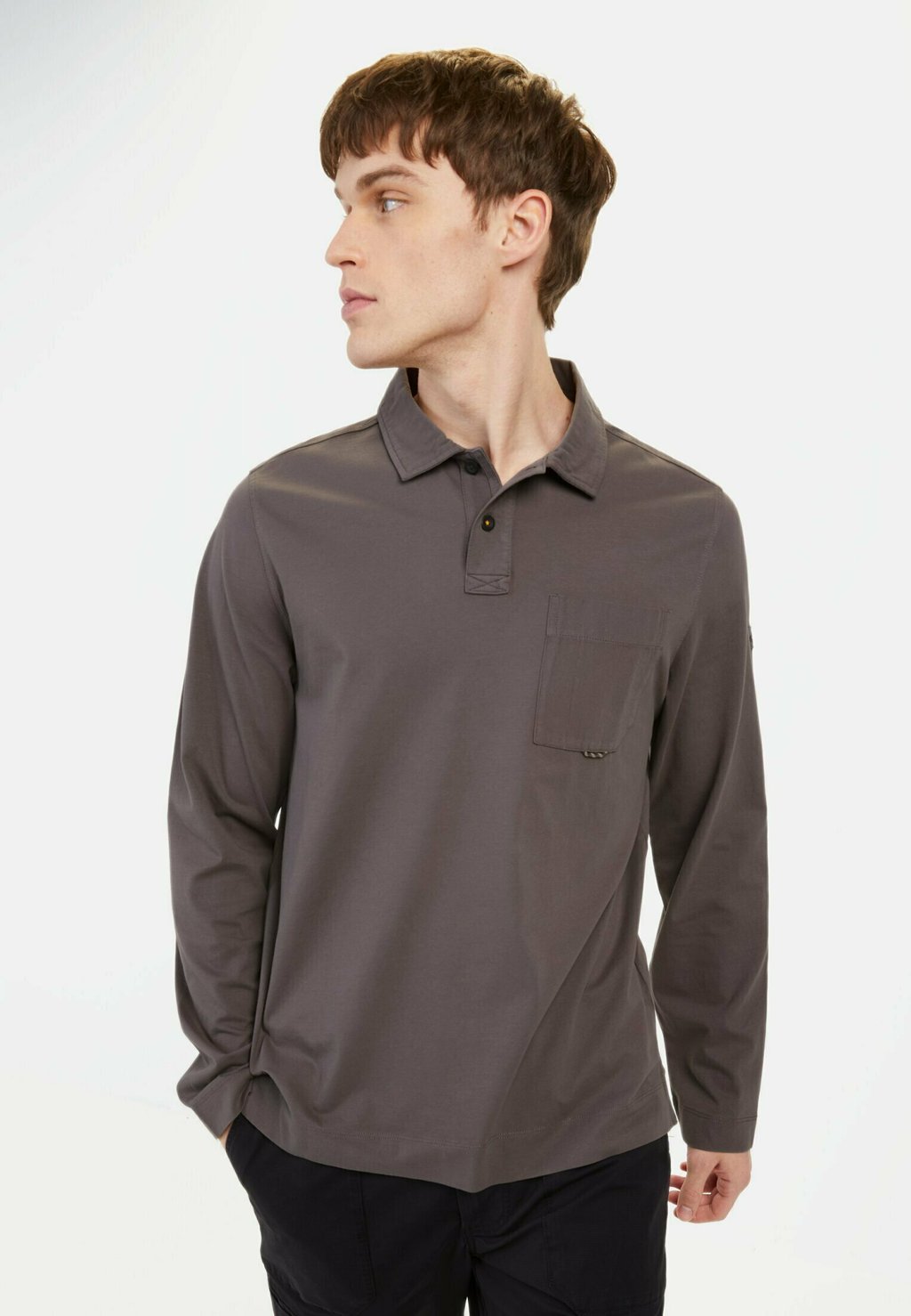 

Лонгслив LANGARM - Polo shirt camel active, серый