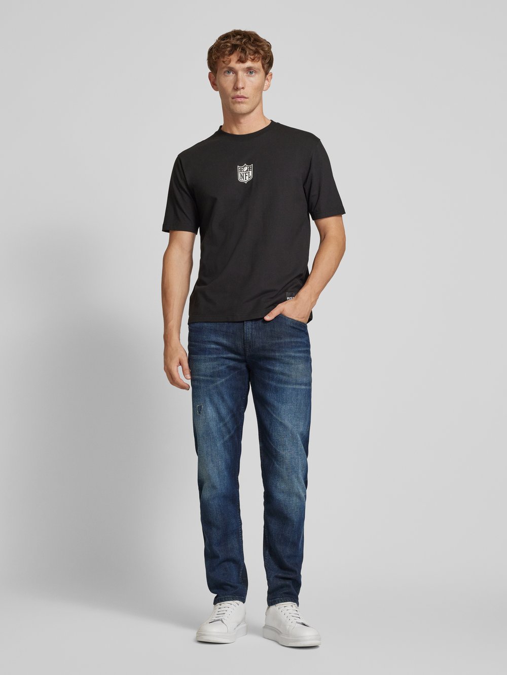 

Джинсы прямого кроя с этикеткой, модель «Selvedge» BOSS Orange