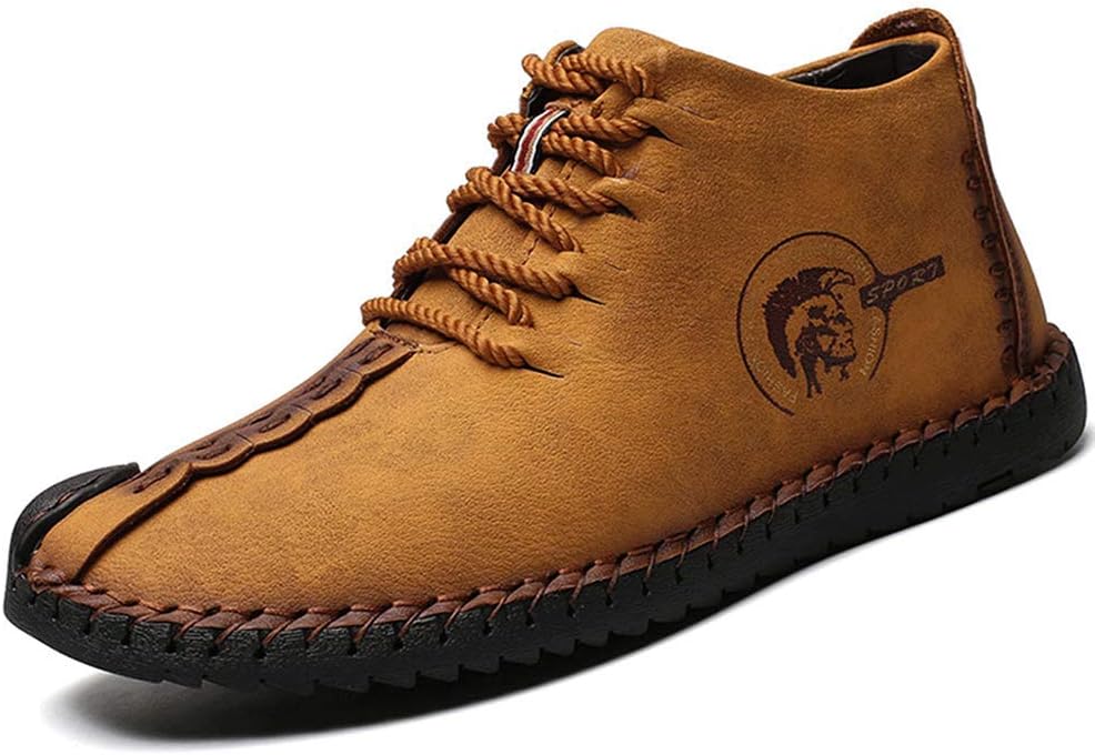 

UPIShi Мужские замшевые зимние ботинки-оксфорды на шнуровке с меховой подкладкой, кожаные, ручной работы, для вождения, повседневные туфли-чукка, Brown-1