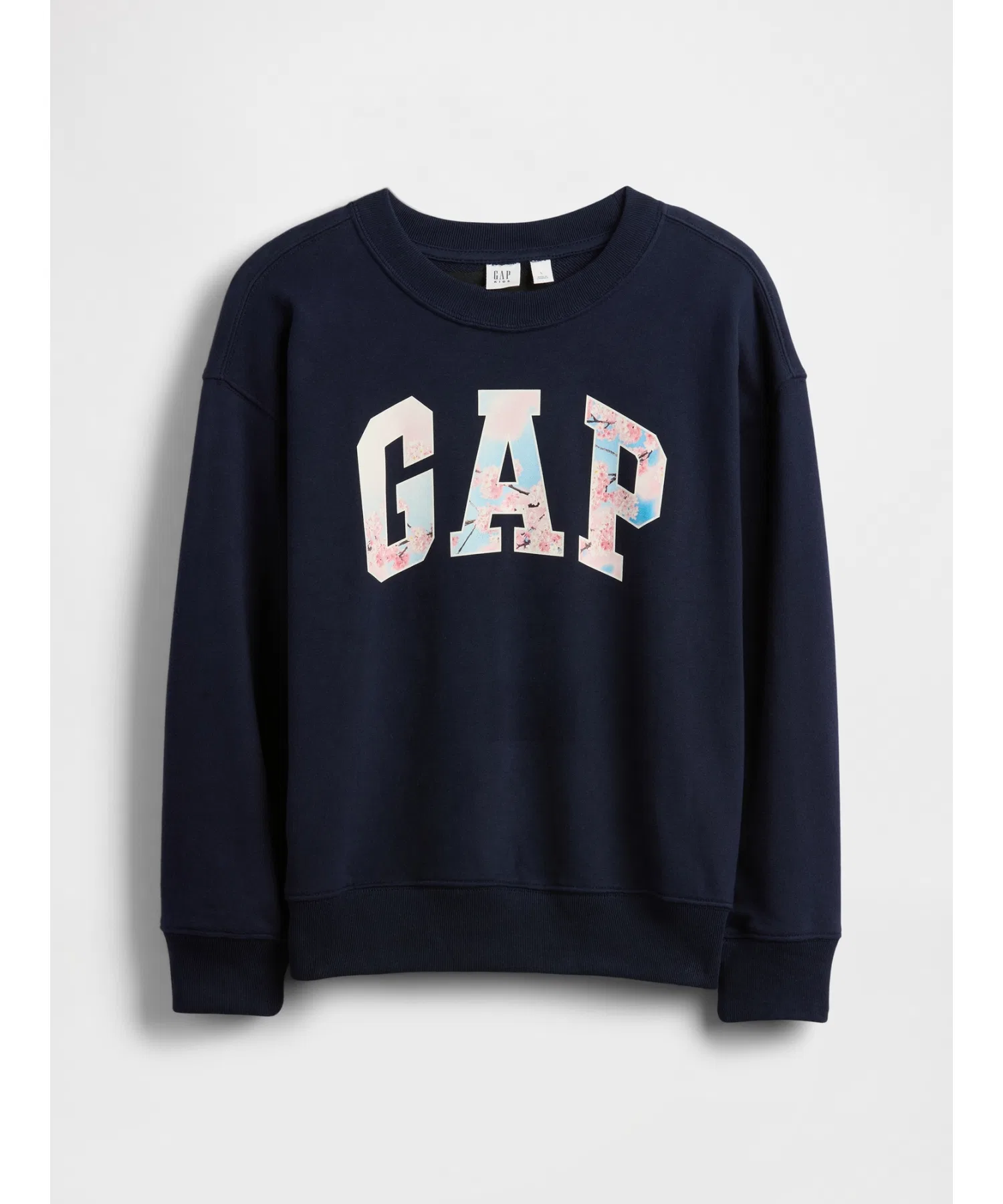 Винтажная мягкая махровая ткань French Terry, свободный крой, толстовка SAKURA с логотипом GAP (детская)