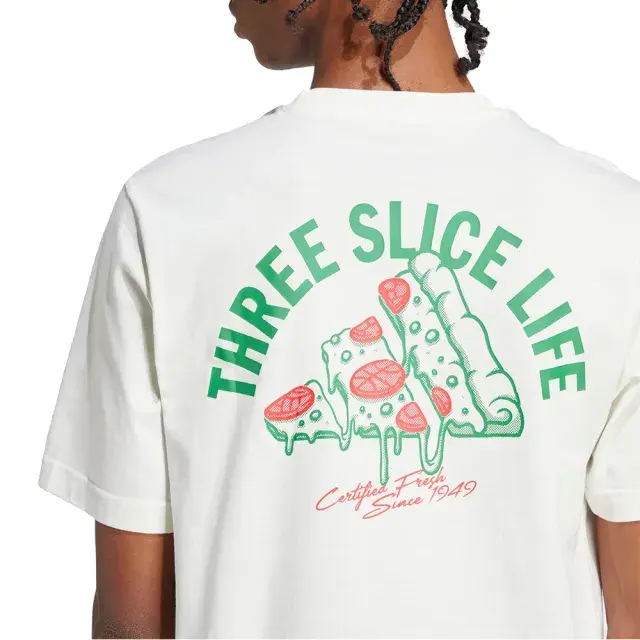 Футболка adidas Lounge Pizza Graphic T-Shirt 'White Green', белый — фото 2