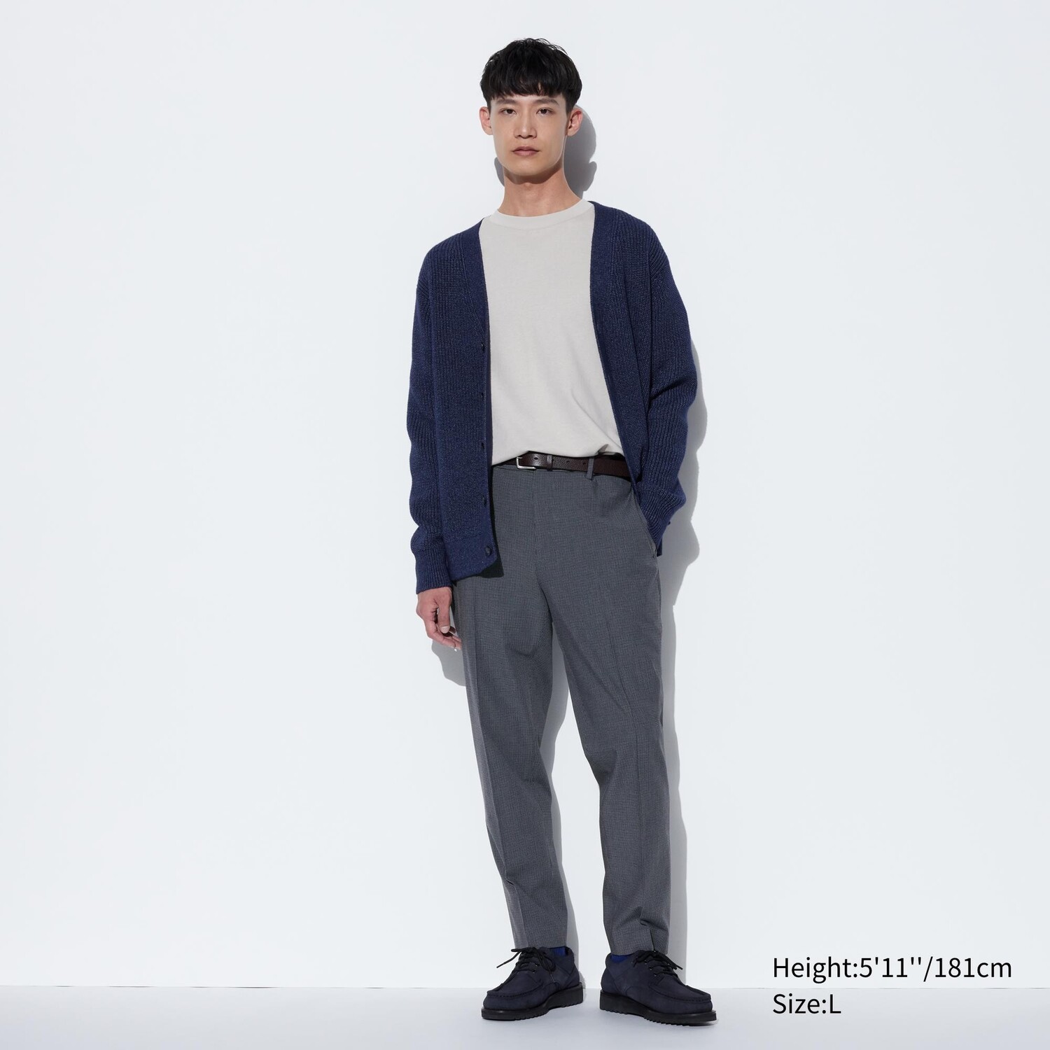 

Брюки UNIQLO Smart Gunclub в клетку, серый