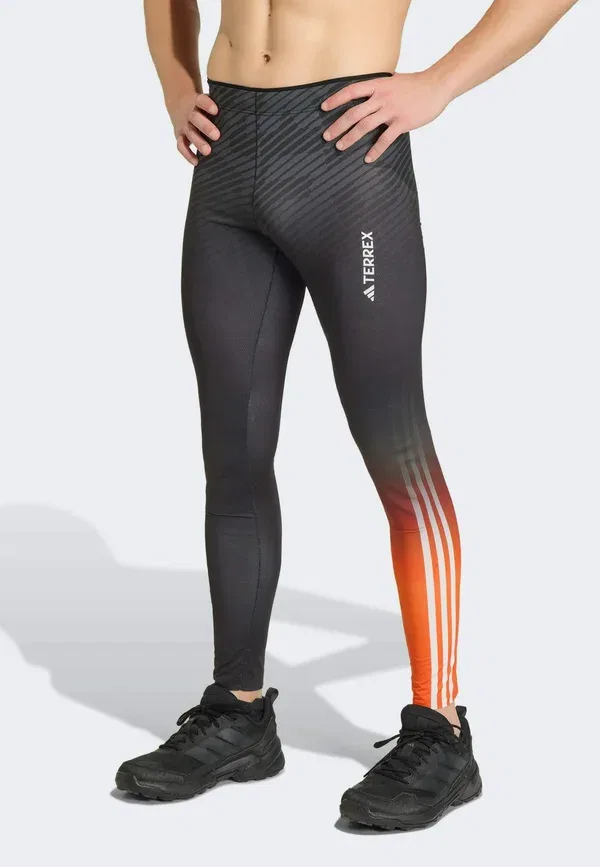 Футболка базовая Terrex xperior cross country race base layer Adidas Sportswear, полуоранжевый черный серый