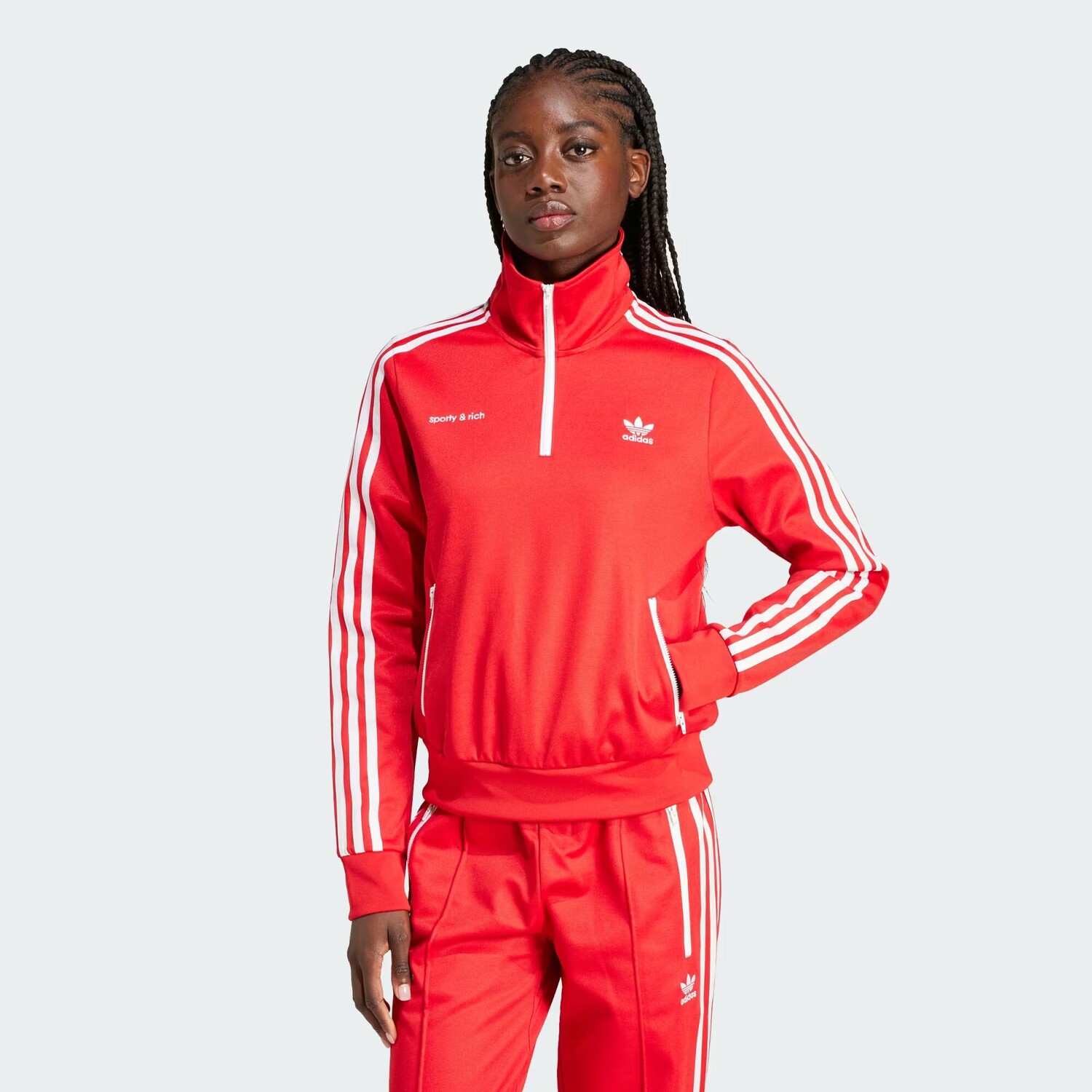 

Спортивная куртка с молнией до половины в спортивном стиле Adidas, цвет Collegiate Red
