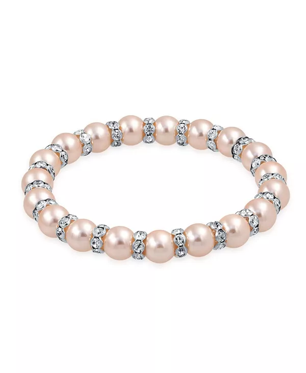 

Браслет из искусственного жемчуга, состоящий из нескольких нитей, с кристаллами-рондель, позолоченными и посеребренными вставками Bling Jewelry, pink