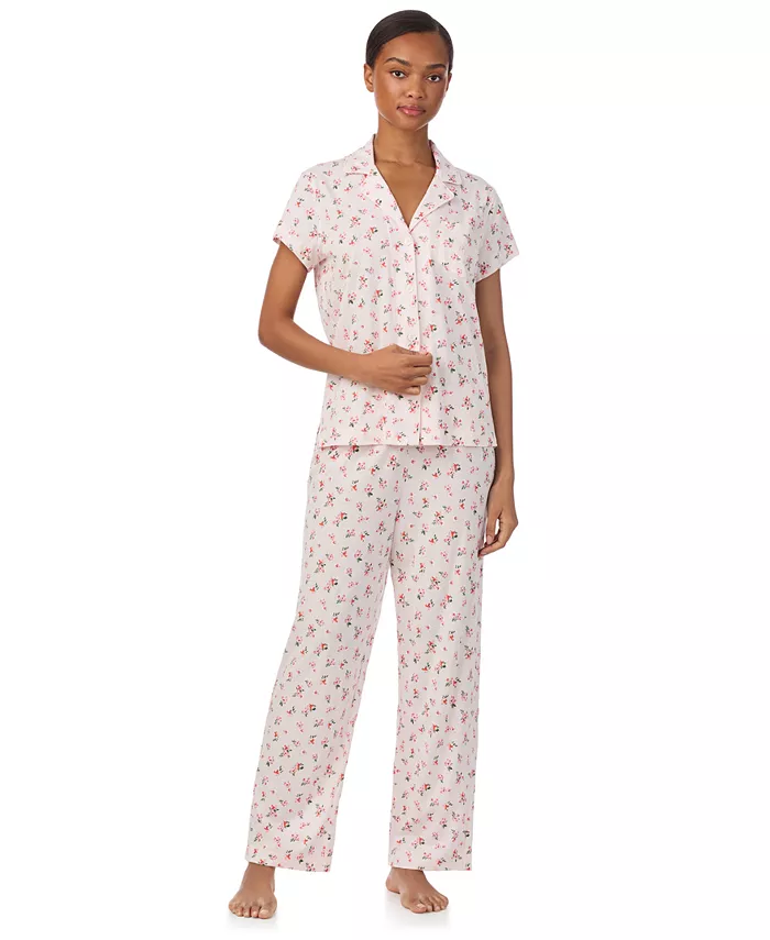 

Женский пижамный комплект с коротким рукавом Lauren Ralph Lauren, розовый