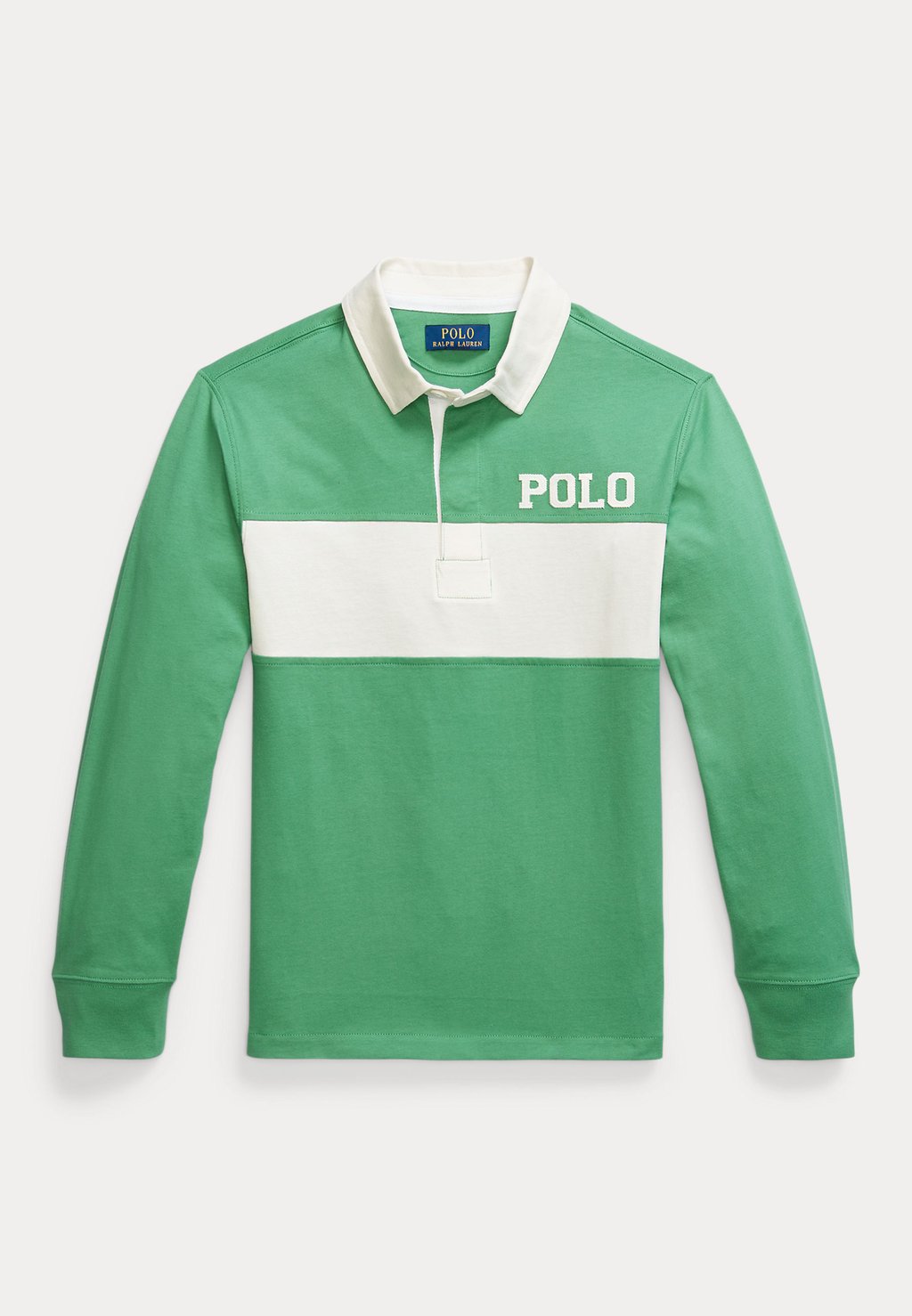 

Поло LOGO-APPLIQUÉD COTTON JERSEY RUGBY SHIRT Polo Ralph Lauren, зеленый
