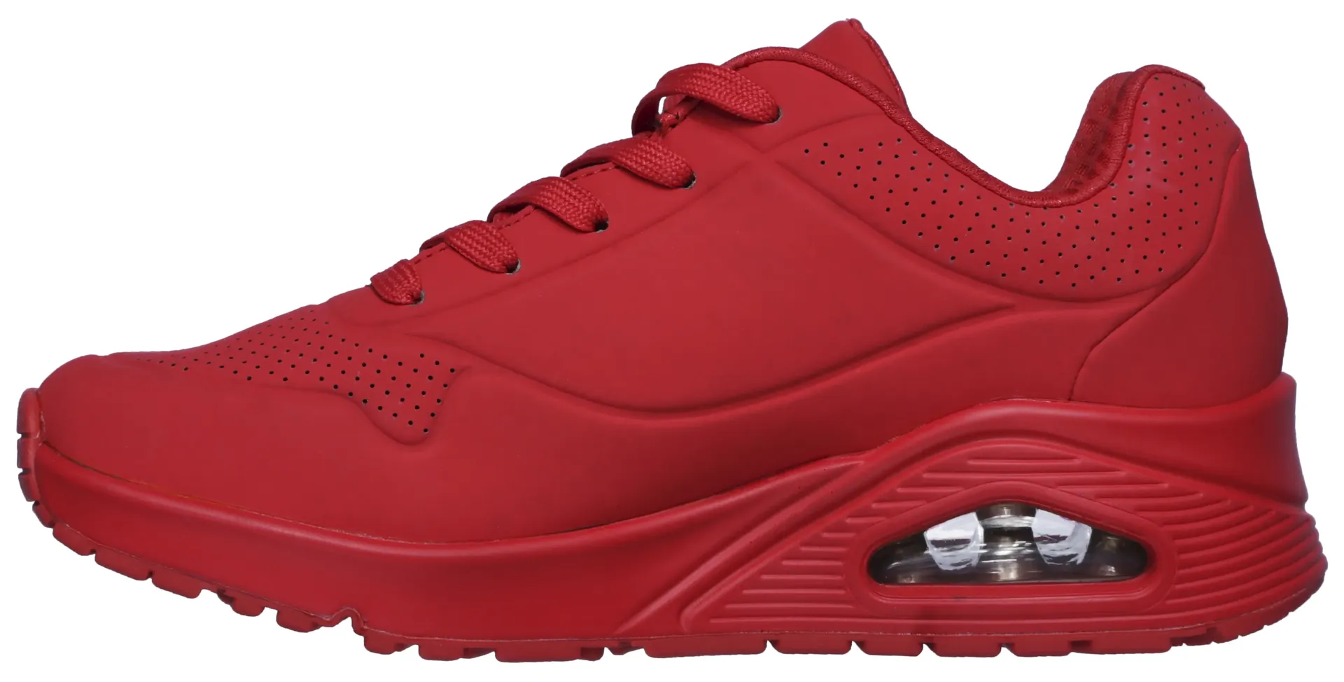 Кроссовки Skechers на танкетке "UNO STAND ON AIR", мягкая стелька, повседневная обувь, полуботинки, туфли на шнуровке, красный — фото 4