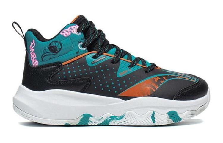 Детские баскетбольные кроссовки GS Low-top черные/зеленые Lining Young, черный — фото 2