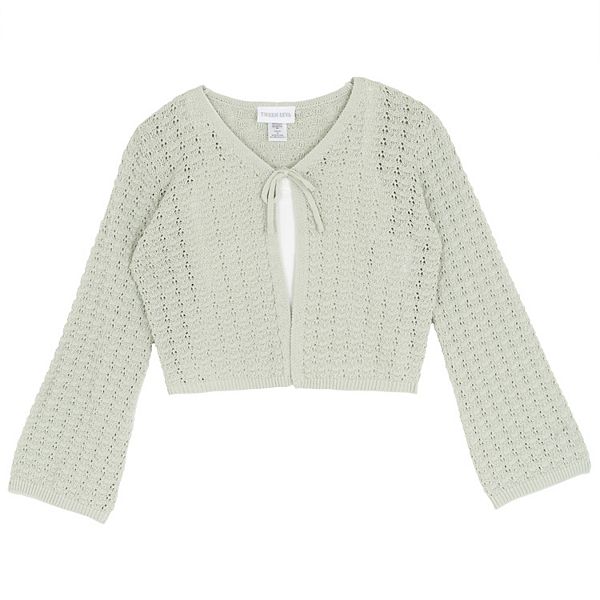 

Детский комплект из кардигана с завязками и топа для девочек 7-16 лет Tween Diva, Green