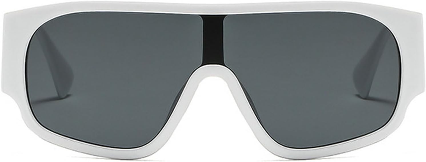 

Ретро большие женские солнцезащитные очки-пилот, модные красные и зеленые оттенки, защита от УФ-излучения UV400, мужские панк-солнцезащитные очки с широкими дужками mincl, White Gray