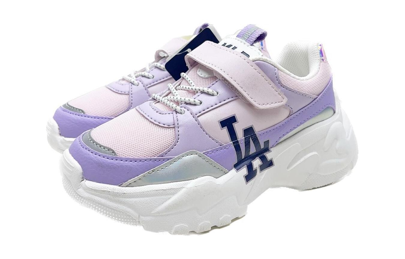 Кроссовки MLB Los Angeles Dodgers Kids Lifestyle Shoes Kids Low-top Purple/Pink/White — фото 3