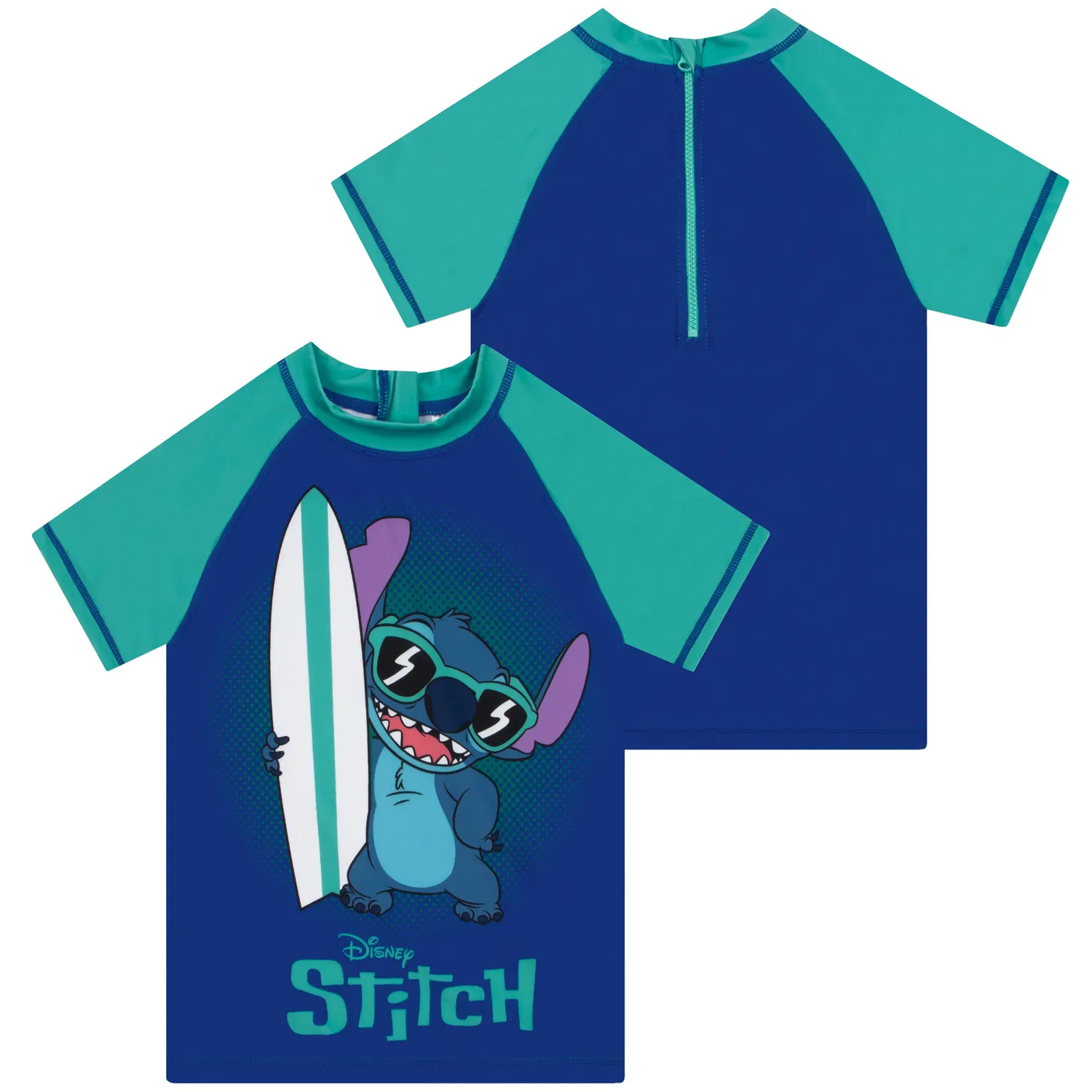 Детский купальный костюм с принтом Stitch Disney, синий — фото 3
