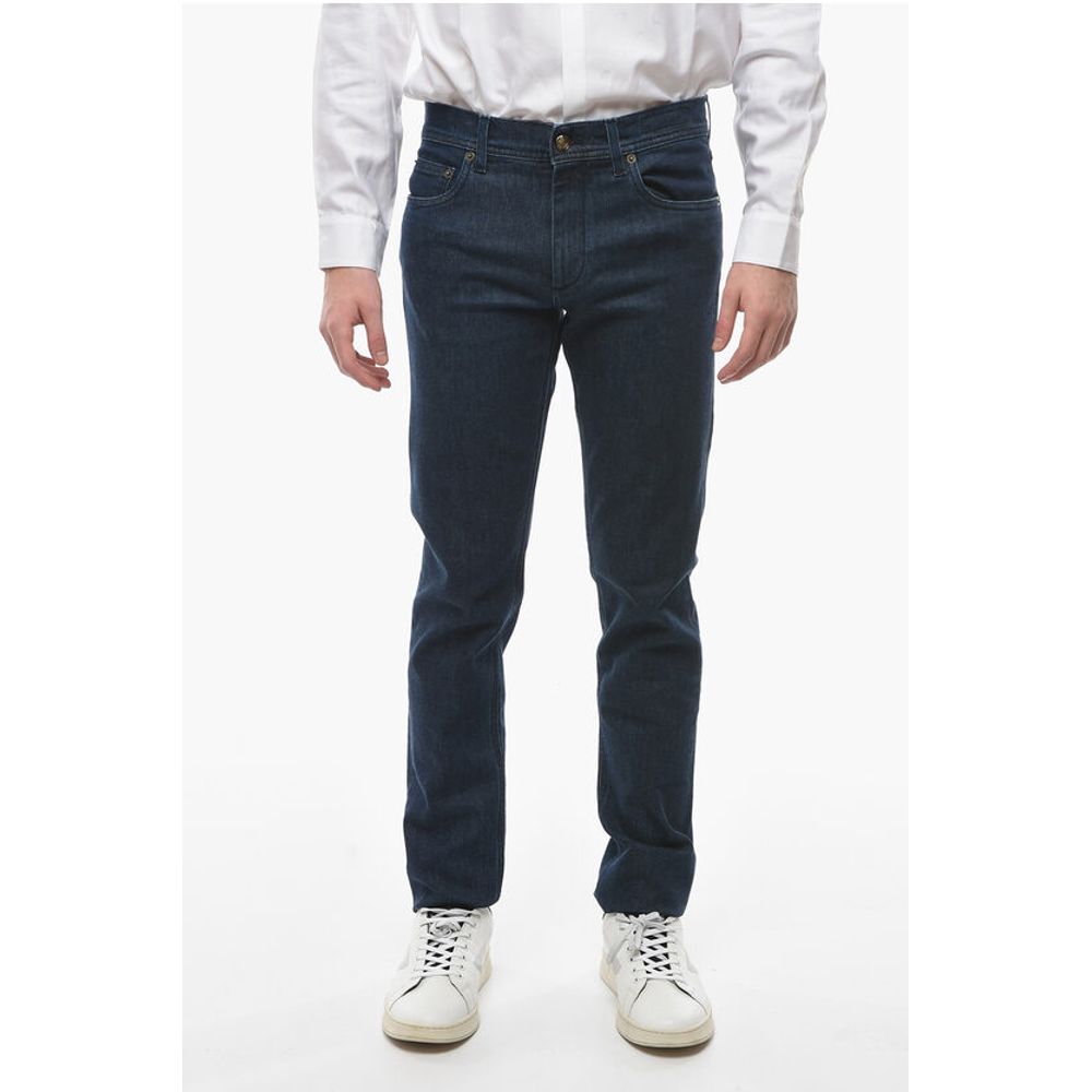 

ID LUXURY DENIM Джинсы с темной потертостью и нашивкой-логотипом 17 см Corneliani, Blue