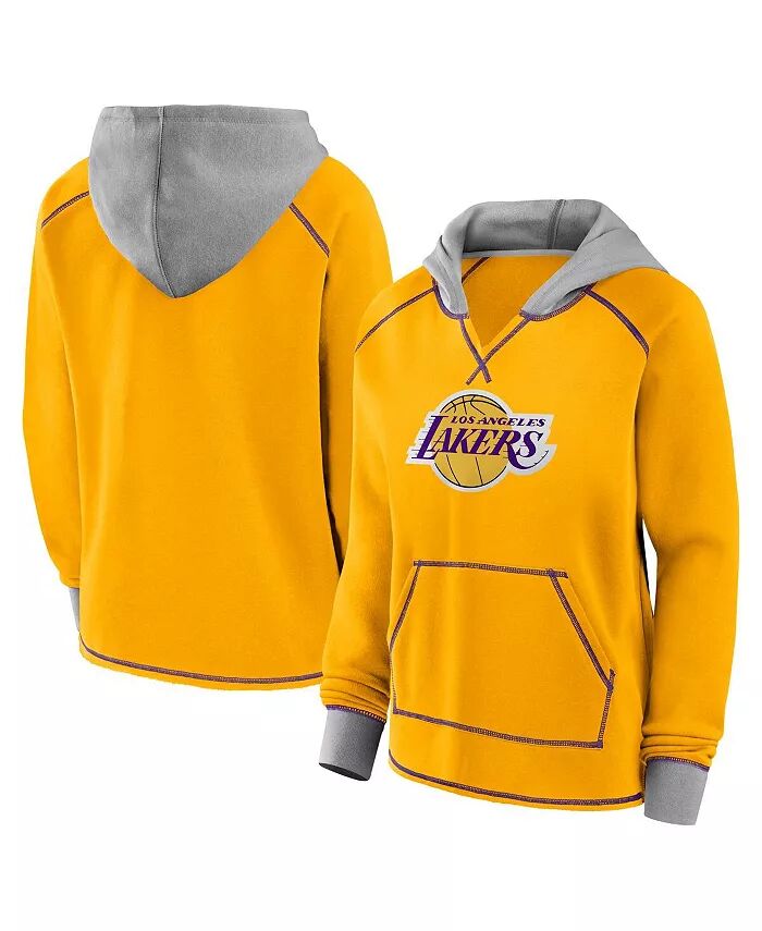 

Женская золотая толстовка с капюшоном Los Angeles Lakers Boom Logo Athletic