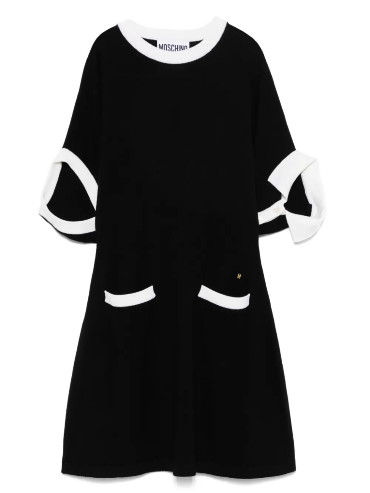 

Платье мини с контрастными вставками Moschino, черный