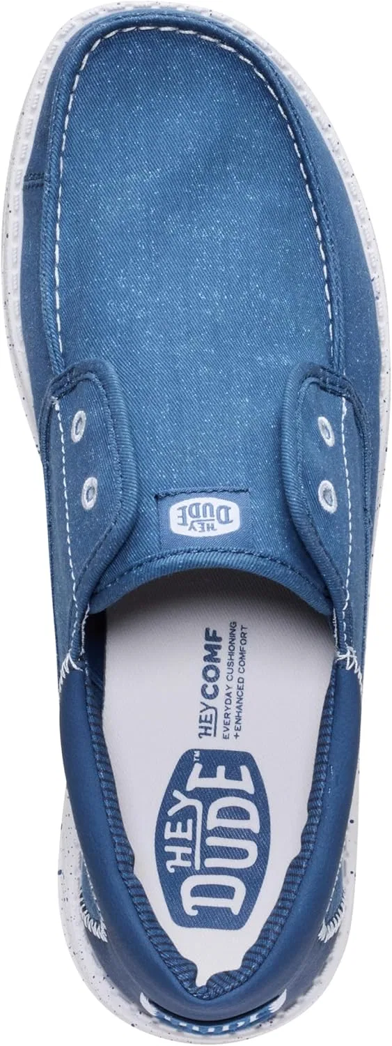 Мужские кроссовки HEYDUDE Wally Cru из эластичной парусины, Blau Ensign Blue — фото 3