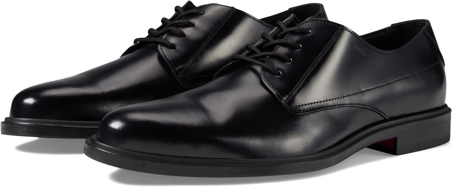

Оксфорды HUGO Kerr Smooth Leather Derby Shoes, цвет Black Midnight