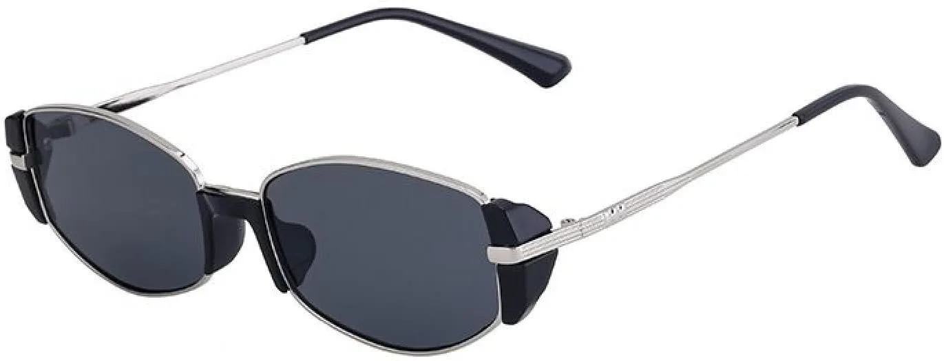 

Женские солнцезащитные очки в тонкой прямоугольной оправе, роскошные, винтажные, металлические, модные, с защитой от УФ-излучения UV400 TVTBBVV, C3blacksilvergray