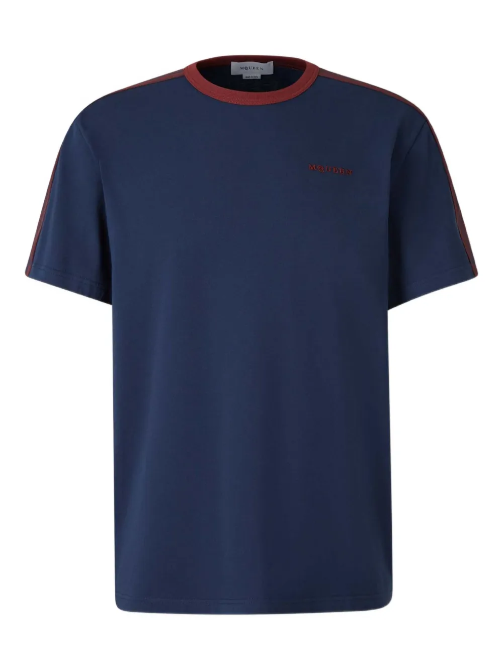 

Футболка с графическим принтом и рифленой отделкой Alexander McQueen, синий